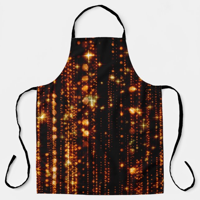 Abstract gold rain with bright particles with flar apron (Front)