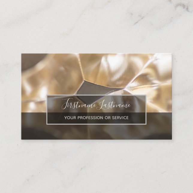 Abstract gold silver metal alloy structures business card (Front)