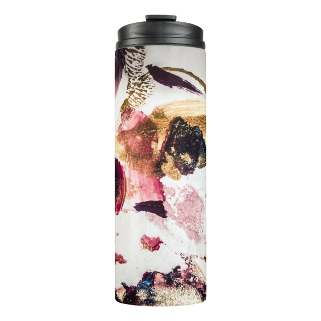 Abstract Gold Sparkles Creative Art Thermal Tumbler (Front)