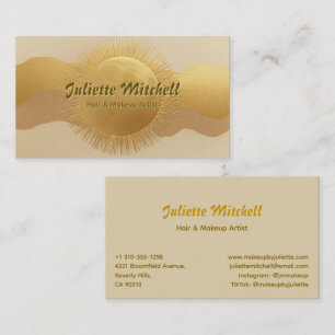 Abstract Gold Sun Hair & Makeup Artist Card