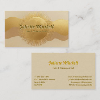 Abstract Gold Sun Hair & Makeup Artist Card