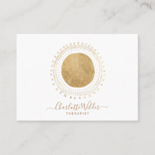 Abstract Gold Sun Rays Therapist Counsellor Business Card