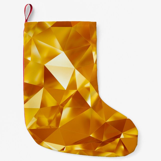 Abstract gold texture small christmas stocking (Front)