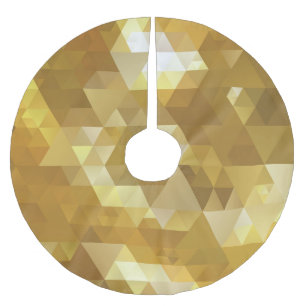 Abstract Gold Triangle Texture Brushed Polyester Tree Skirt