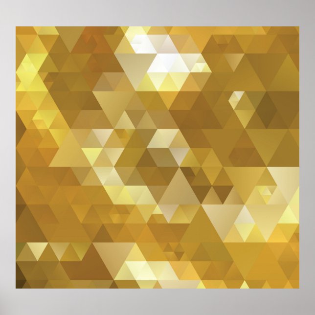 Abstract Gold Triangle Texture Poster (Front)