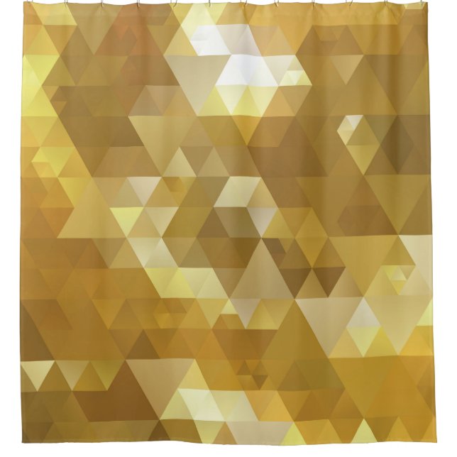 Abstract Gold Triangle Texture Shower Curtain (Front)