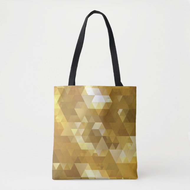 Abstract Gold Triangle Texture Tote Bag (Front)