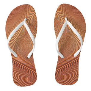 Abstract Gold Wavy Flip Flops