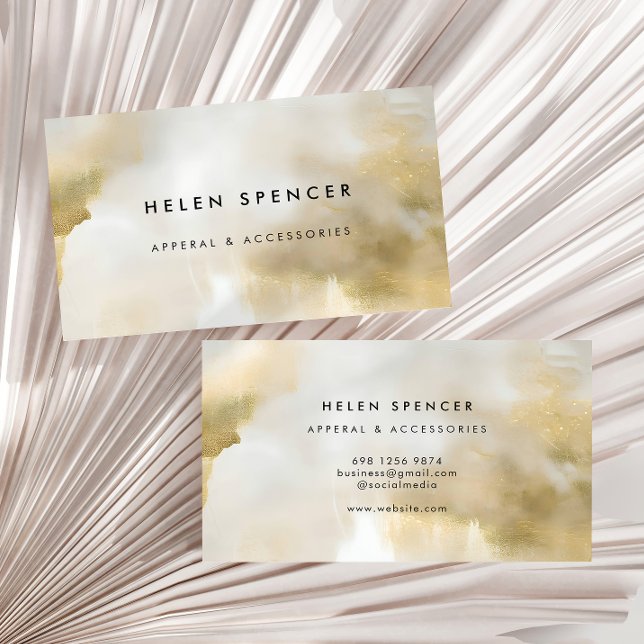 Abstract Gold White Business Card (Creator Uploaded)