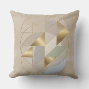 Abstract Golden Accent Throw Pillow Modern Home