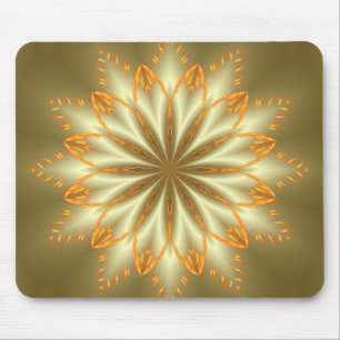 Abstract golden and silver flower for Christmas Mouse Pad