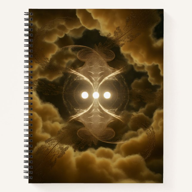 Abstract Golden Energy Spiral Notebook (Front)