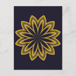 Abstract Golden Flower Postcard