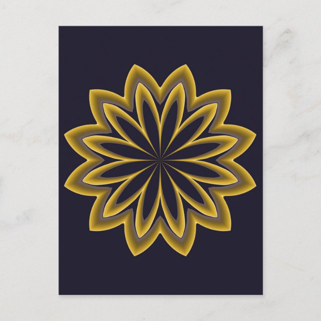 Abstract Golden Flower Postcard (Front)