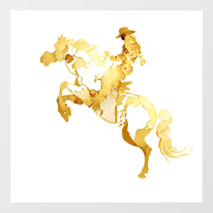 Abstract Golden Horse and Rider