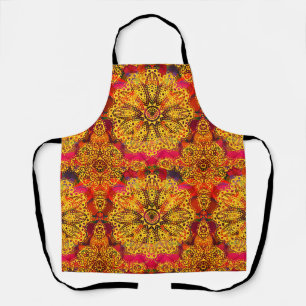 Abstract Golden Mandala Apron