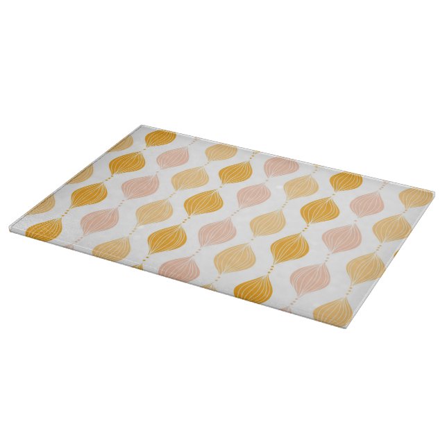 Abstract golden ogee pattern background cutting board (Corner)