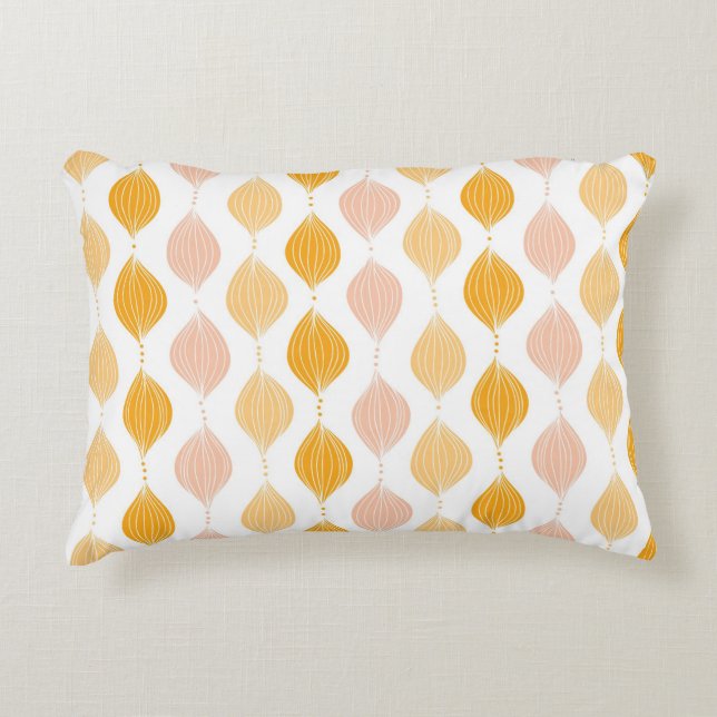 Abstract golden ogee pattern background decorative cushion (Front)
