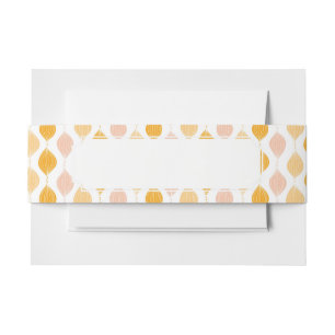 Abstract golden ogee pattern background invitation belly band