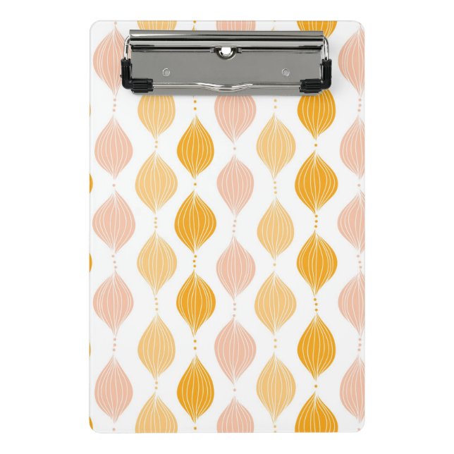 Abstract golden ogee pattern background mini clipboard (Front)