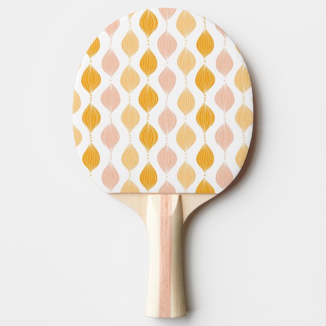 Abstract golden ogee pattern background ping pong paddle (Front)