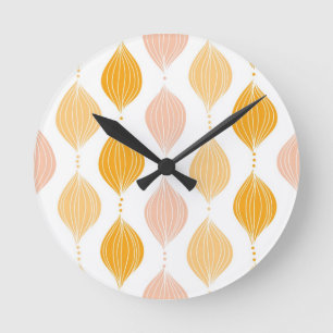 Abstract golden ogee pattern background round clock