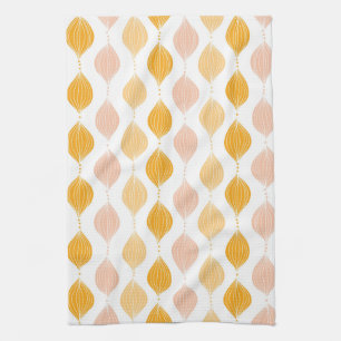 Abstract golden ogee pattern background tea towel