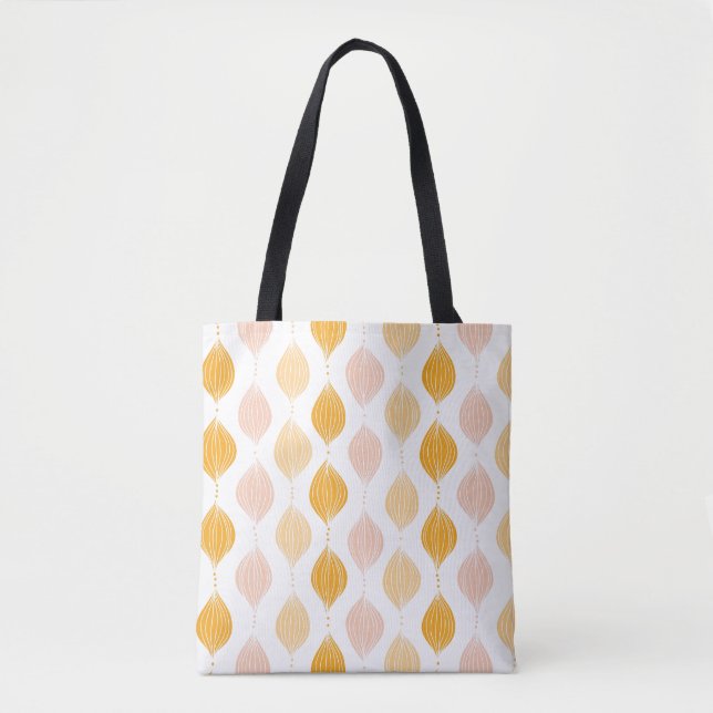 Abstract golden ogee pattern background tote bag (Front)