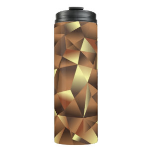 Abstract golden shapes pattern thermal tumbler