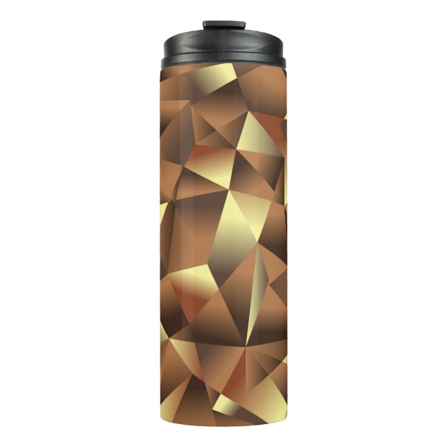 Abstract golden shapes pattern thermal tumbler (Front)