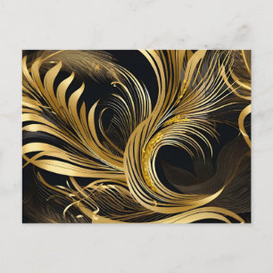 Abstract Golden Swirls Postcard