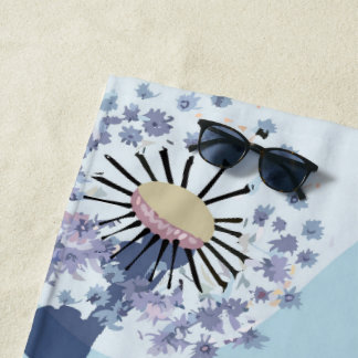 Abstract Golden Wattle Modern Acacia Illustrative Beach Towel