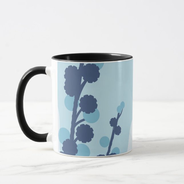Abstract Golden Wattle Modern Acacia Illustrative Mug (Left)