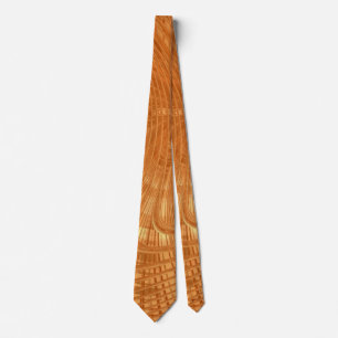 Abstract Golden Waves Neck Tie Gold