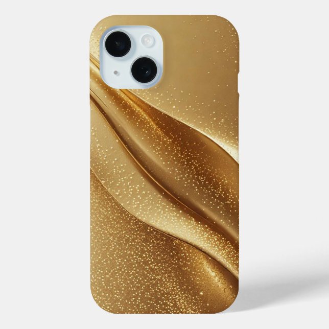 Abstract Golden Waves With Sparkling Glitter Case-Mate iPhone Case (Back)