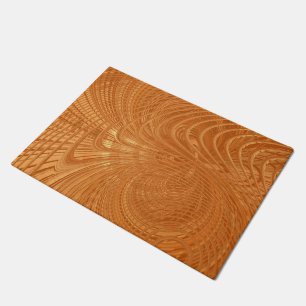 Abstract Golden Wavy Art Doormat