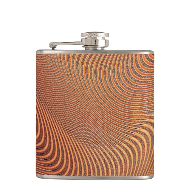 Abstract Golden Wavy Art Flask (Front)