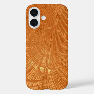 Abstract Golden Wavy Art iPhone Case