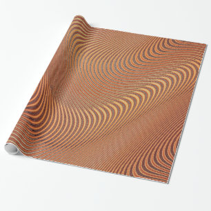 Abstract Golden Wavy Art Wrapping Paper