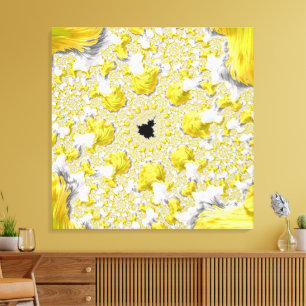 Abstract Golden Yellow Fractal Canvas Print