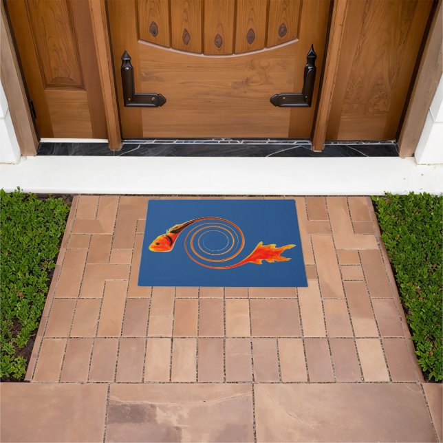 Abstract Goldfish Aquatic Art Doormat (Outdoor)