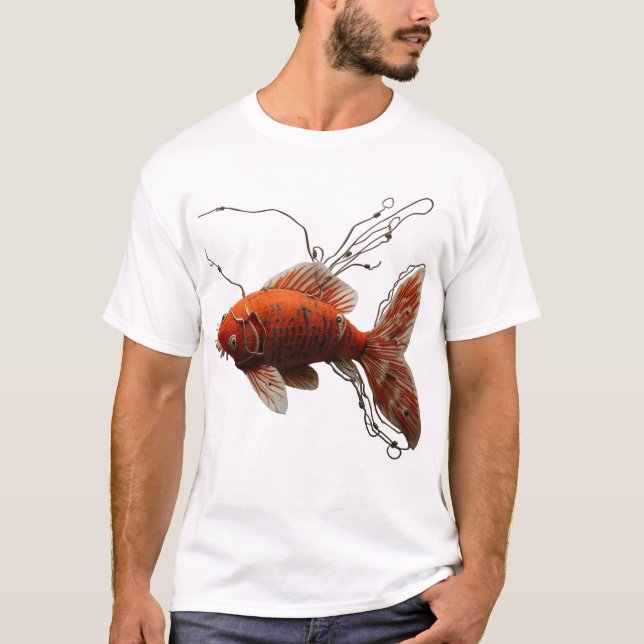 "Abstract Goldfish" Artistic Graphic Tee – Unique  (Front)