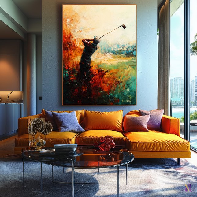 Abstract Golf Player Art Canvas Print (Creator Uploaded)