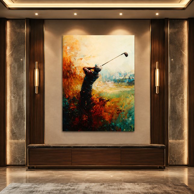 Abstract Golf Player Art Canvas Print (Creator Uploaded)