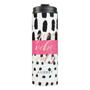 Abstract Good Vibes Only DIY Name Travel Tumbler