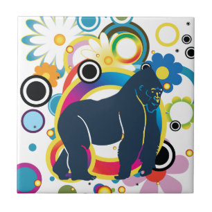 Abstract Gorilla Ceramic Tile