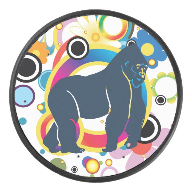Abstract Gorilla Hockey Puck (Front)