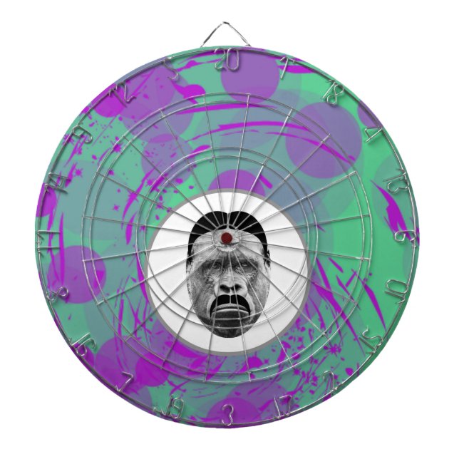 Abstract Gorilla Metal Cage Dartboard (Front)
