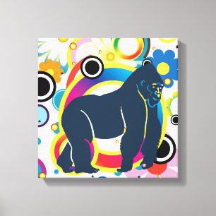 Abstract Gorilla Wrapped Canvas