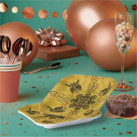 Abstract Goth Tribal Line Drawing Repeat Pattern